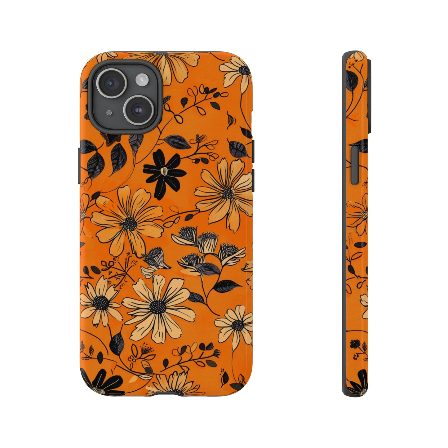 Orange Floral Phone Case Cute Summer Flower Aesthetic