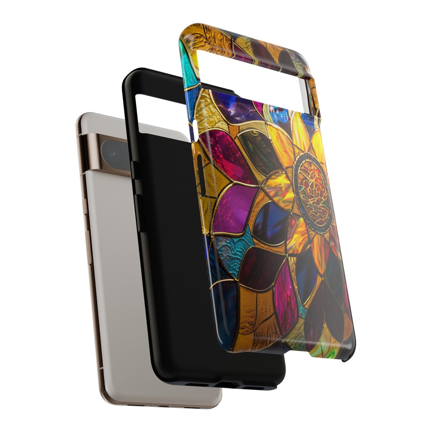 Cosmic Stained Glass Mandala Phone Case