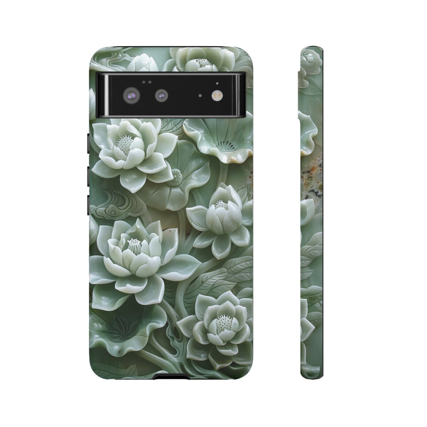 Green Jade Lotus Floral Art Phone Case