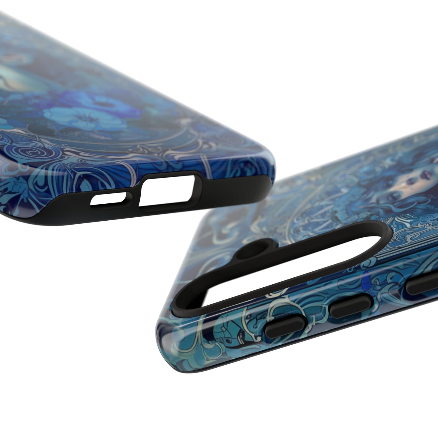 Blue Floral Art Nouveau Style Phone Case