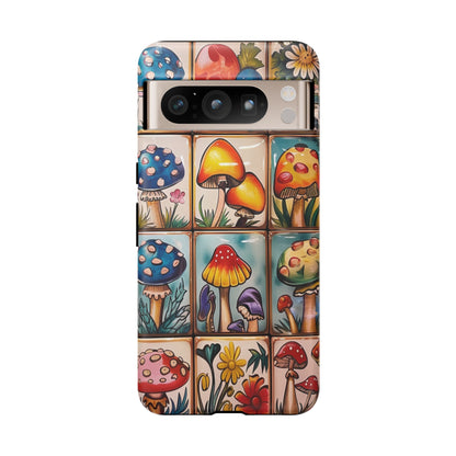 Trippy Magic Mushroom Tile  Abstract Art Phone Case