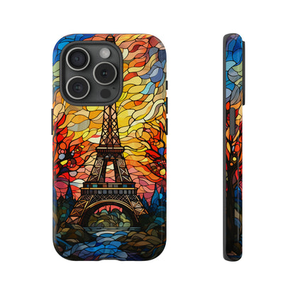 Parisian Elegance: Stained Glass Eiffel Tower | Artistic Flair iPhone Case for iPhone Models 11 through 14 Pro Max, Samsung Galaxy, and Google Pixel