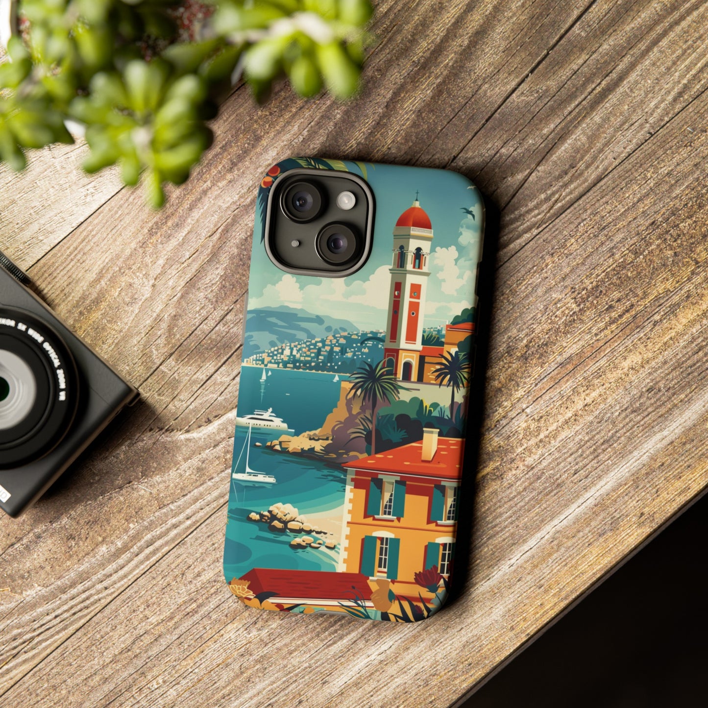 Midcentury French Riviera Landscape Painting Phone Case