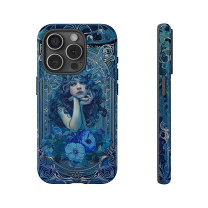 Blue Floral Art Nouveau Style Phone Case