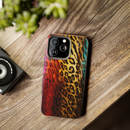 Kaleidoscopic Wild: Psychedelic Rainbow Leopard Print | Dazzling iPhone Case