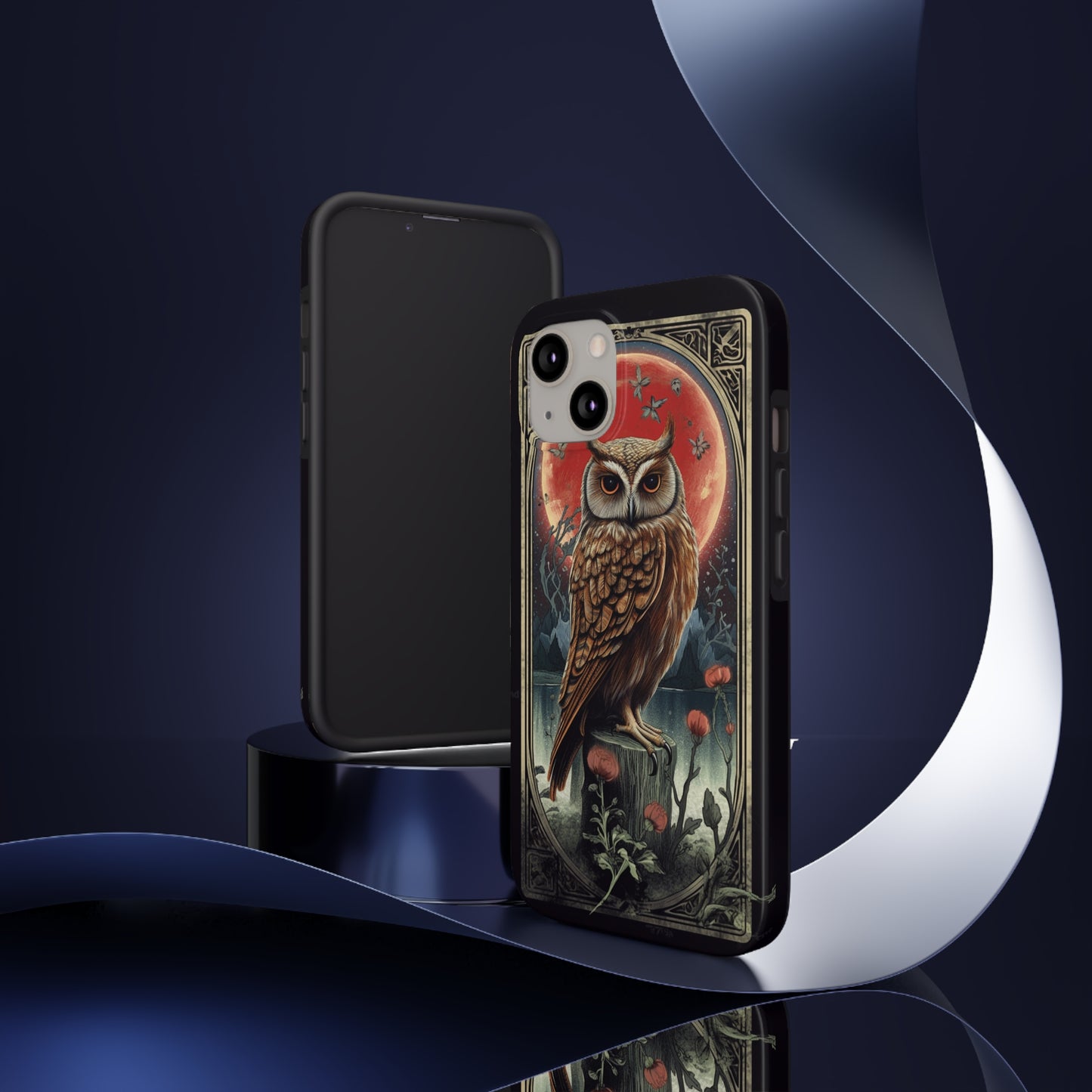 The Hermit Owl Tarot | Dark Academia Aesthetic Retro Tough iPhone Case | Embrace Mystical Vibes with Captivating Tarot Art and Reliable Protection