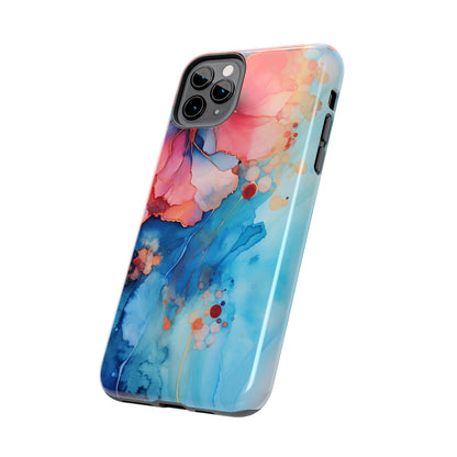 Marbled Floral Watercolor Phone Case | Embrace the Mesmerizing Multicolor Art