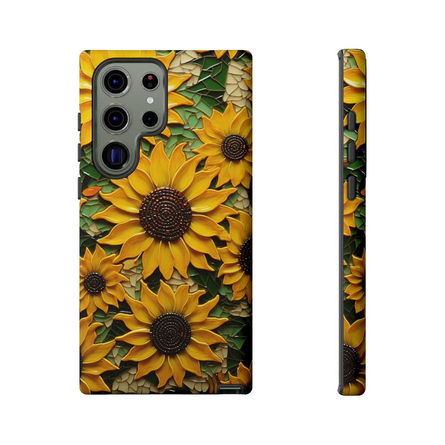 Sunflower Floral Color Explosion Mosaic Glass