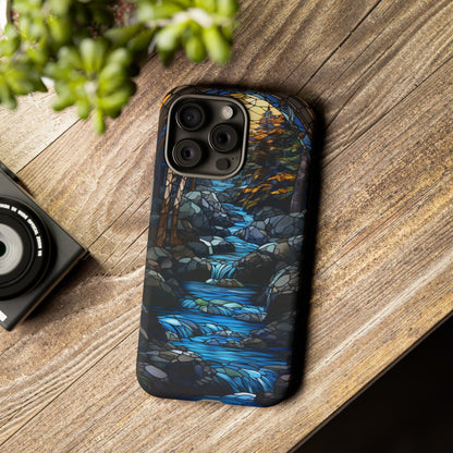 Stained Glass Stone Bridge and River Art Phone Case