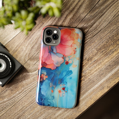 Marbled Floral Watercolor Phone Case | Embrace the Mesmerizing Multicolor Art