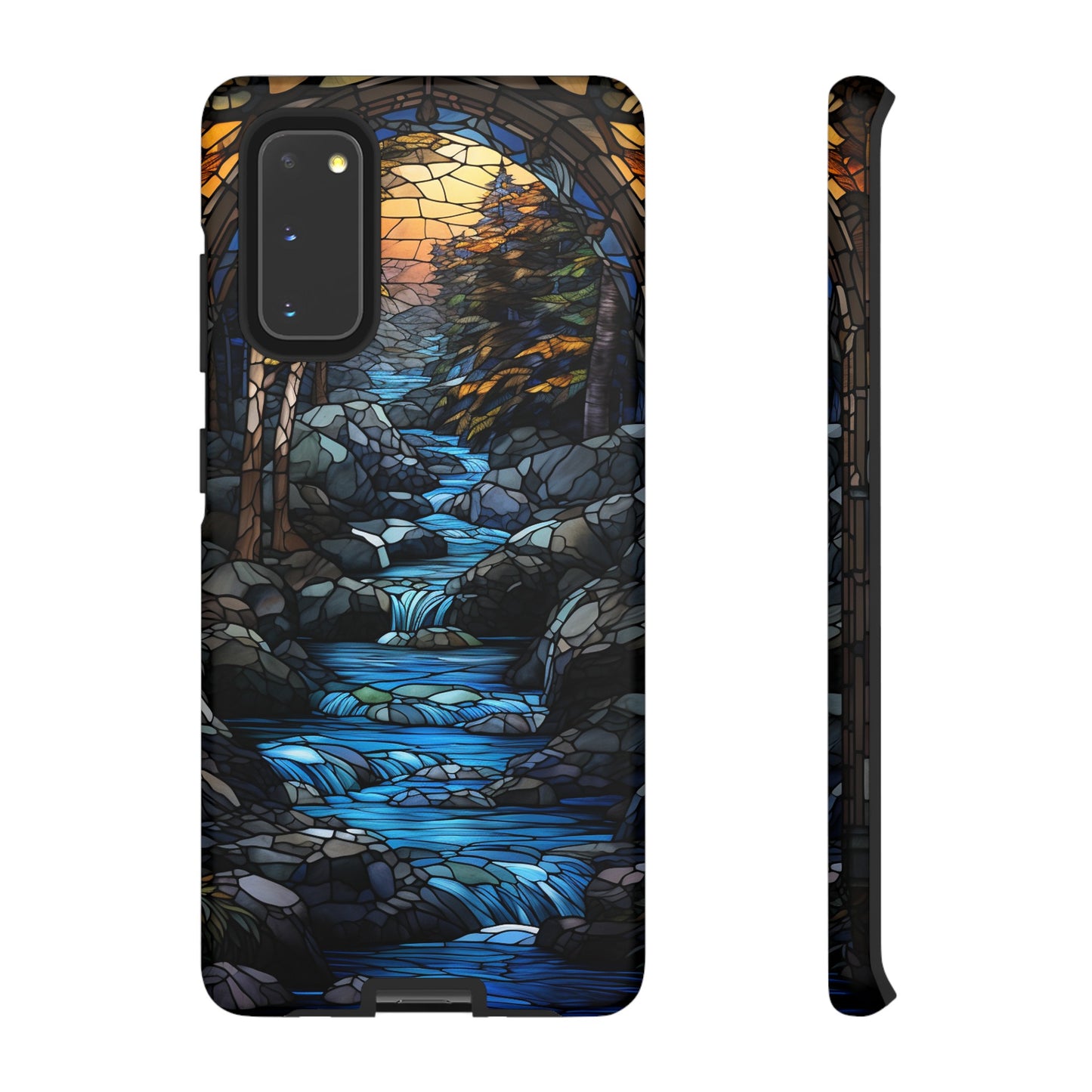 Stained Glass Stone Bridge and River Art Phone Case