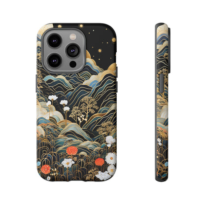 Chiyogami Flowers Tough Phone Case fits Galaxy S23 S22 S21 S20 Plus Ultra | Iphone 14 13 12 11 8 Pro Max Mini | Pixel 7 6 Pro 5 | Japanese