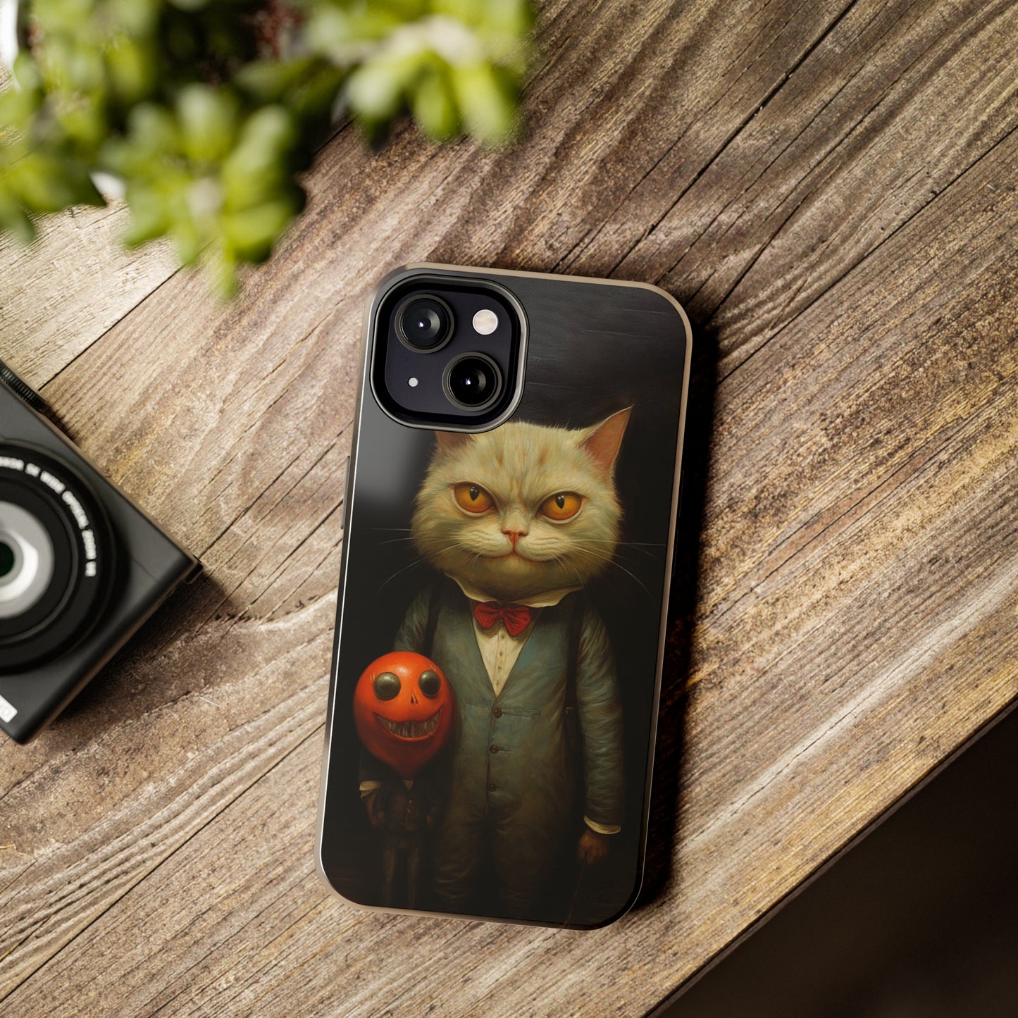 Creepy Spooky Halloween Cat iPhone Case | Dark Academia, Goth