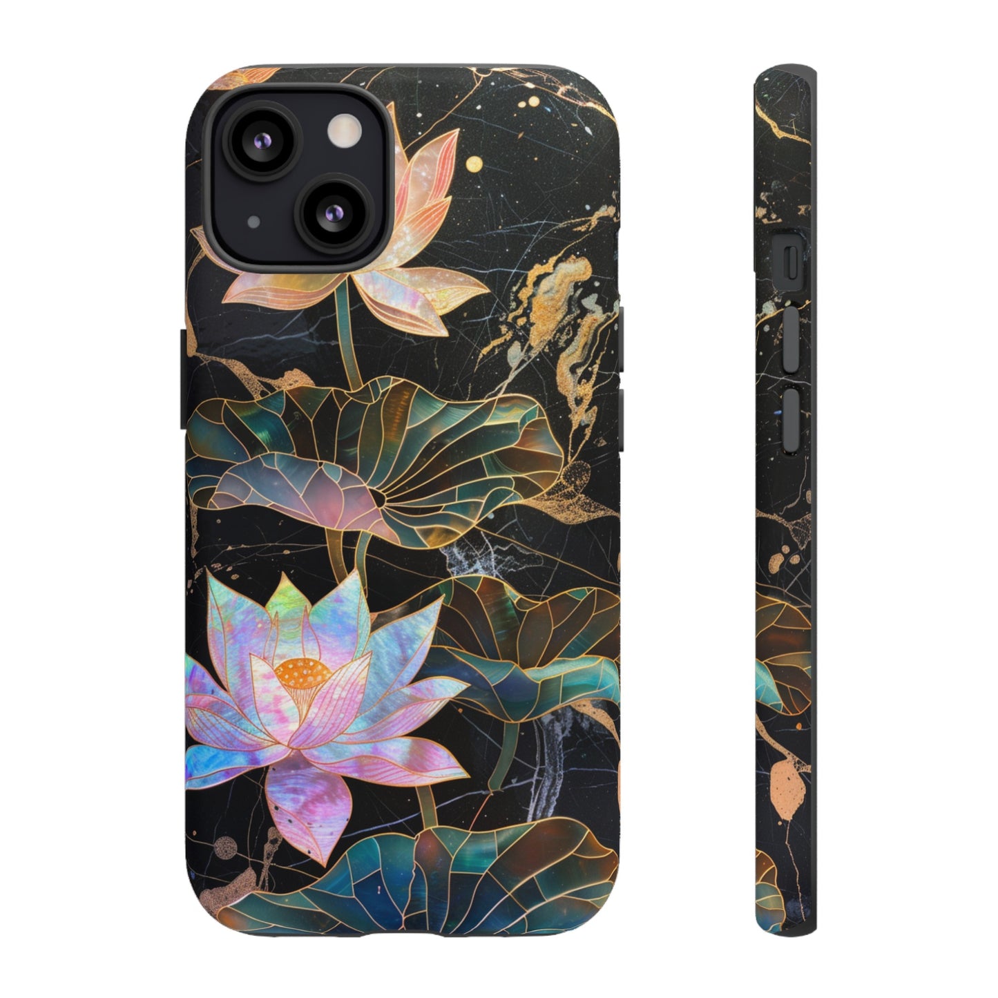 Zen Stained Glass Lotus Floral Design Phone Case