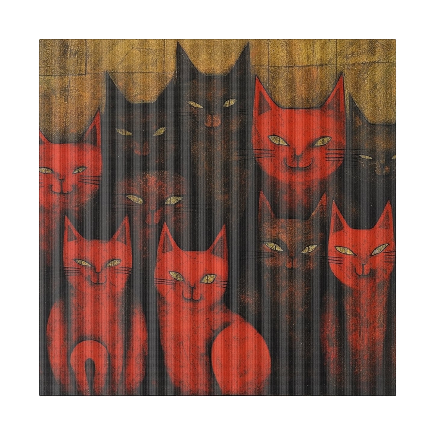 Herd of cats Surrealistic AI Generated Artwork | Stretched Canvas Print