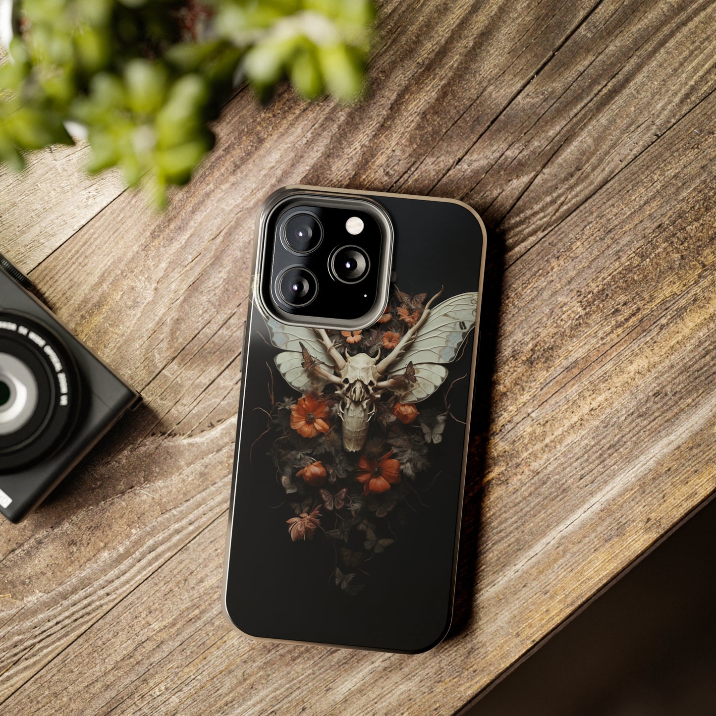 Deadhead Moth Gothic Dark Academia iPhone Case | Spooky Skull Mysterious Elegance