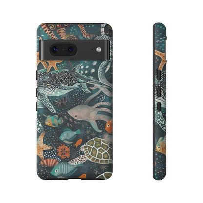 Undersea World Shark, Turtle, Manta Ray Phone Case