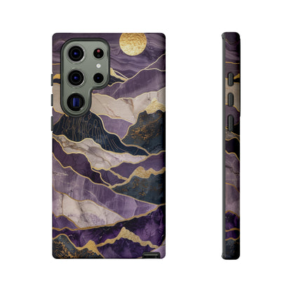 Abstract Purple Gold Mountain Phone Case