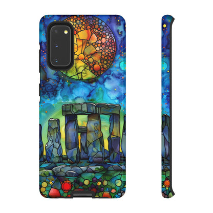 Stonehenge Neolithic Full Moon Stained Glass Watercolor Phone Cover