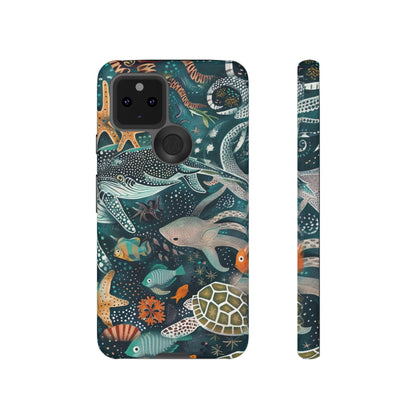 Undersea World Shark, Turtle, Manta Ray Phone Case