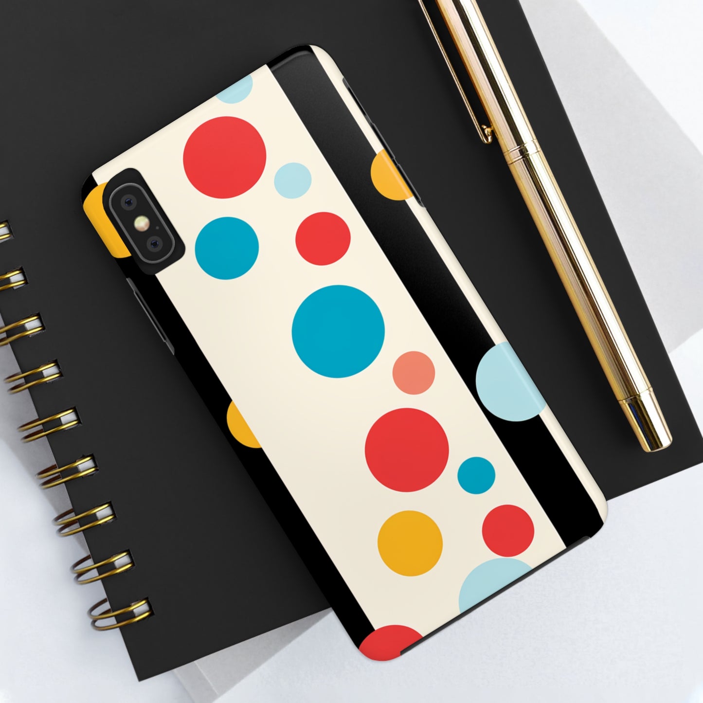 Classic Meets Creative: Abstract Polka Dots Tough Case for iPhone