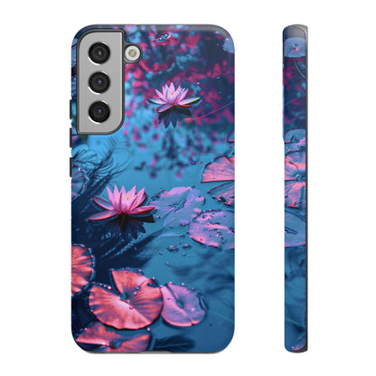 Magenta and Blue Color Zen Lily Pad Phone Case