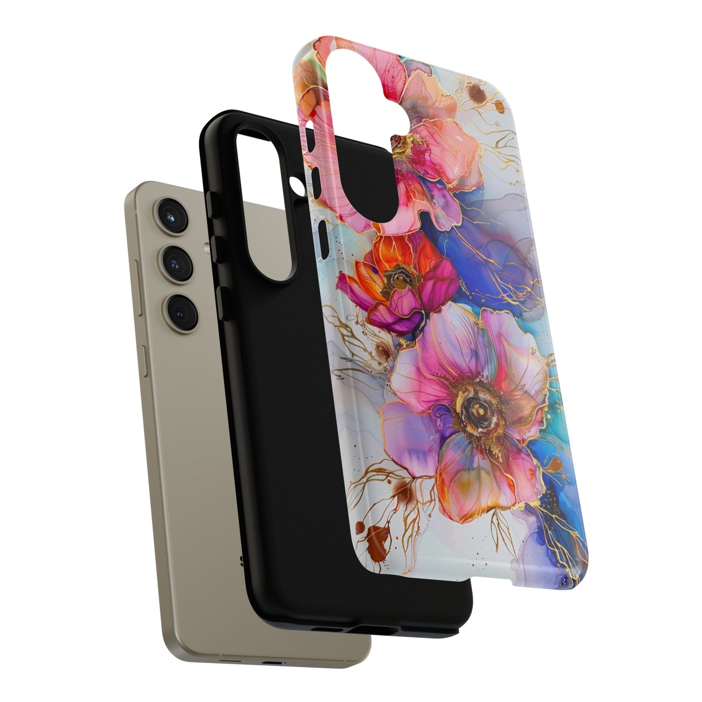 Floral aesthetic watercolor phone case for Samsung Galaxy S24 case