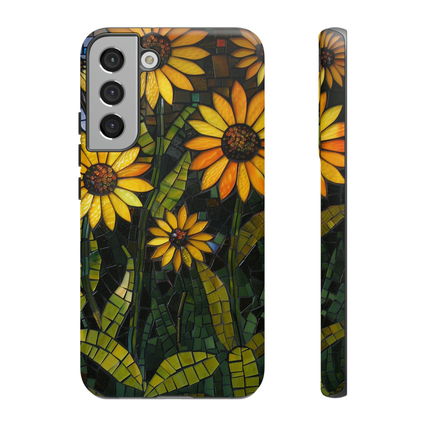 Yellow and Gold Daisy Mosaic Stained Glass Phone Case