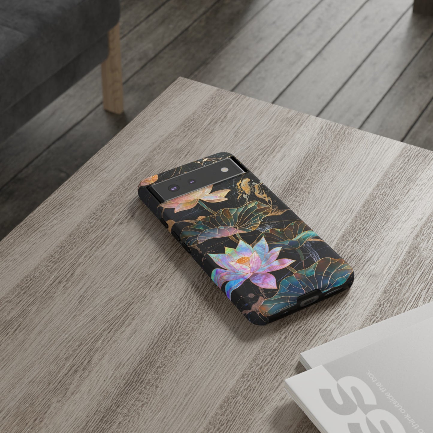 Zen Stained Glass Lotus Floral Design Phone Case