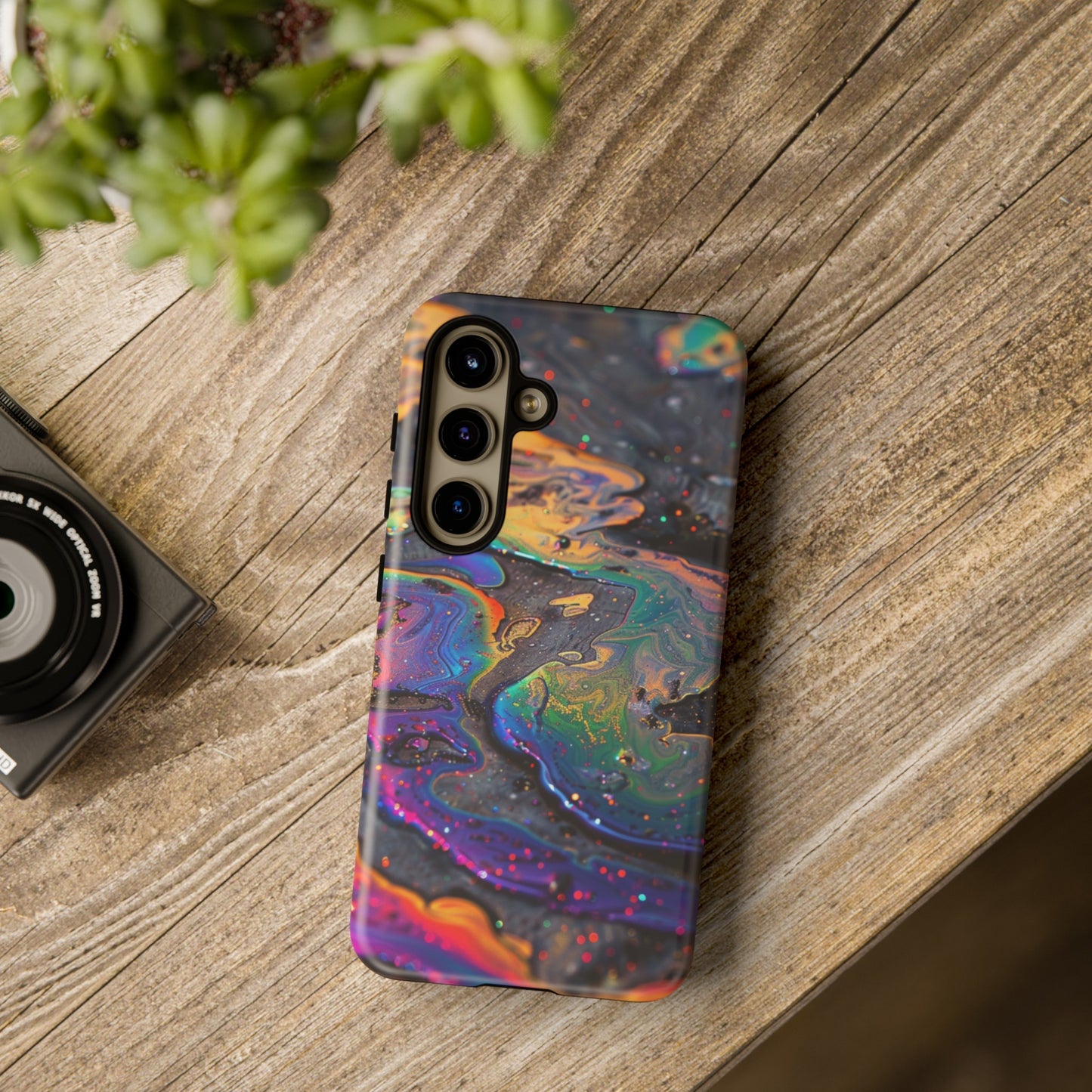 Opalescent Marbled Holographic Print Phone Case