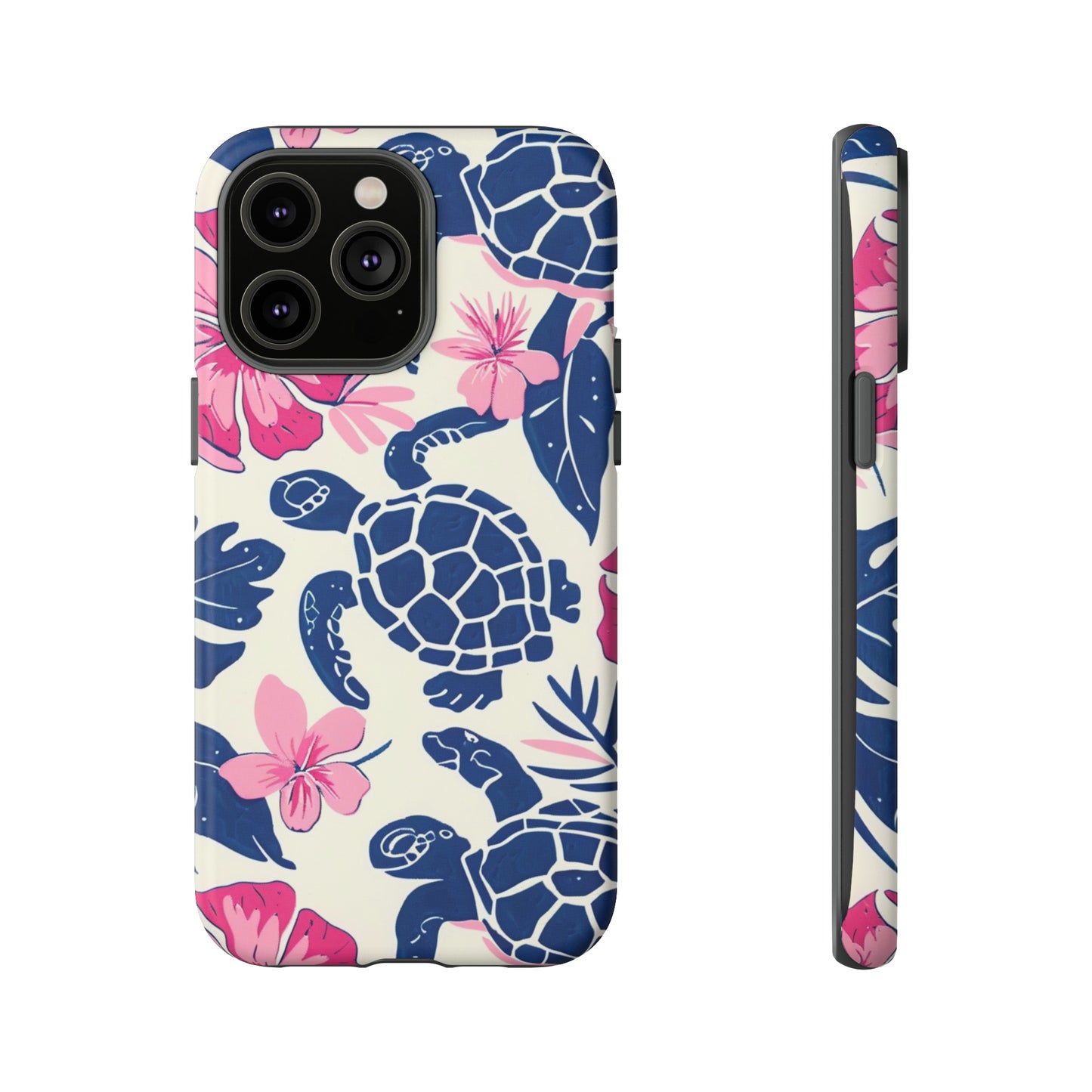 Undersea Floral Blue Sea Turtle Phone Case