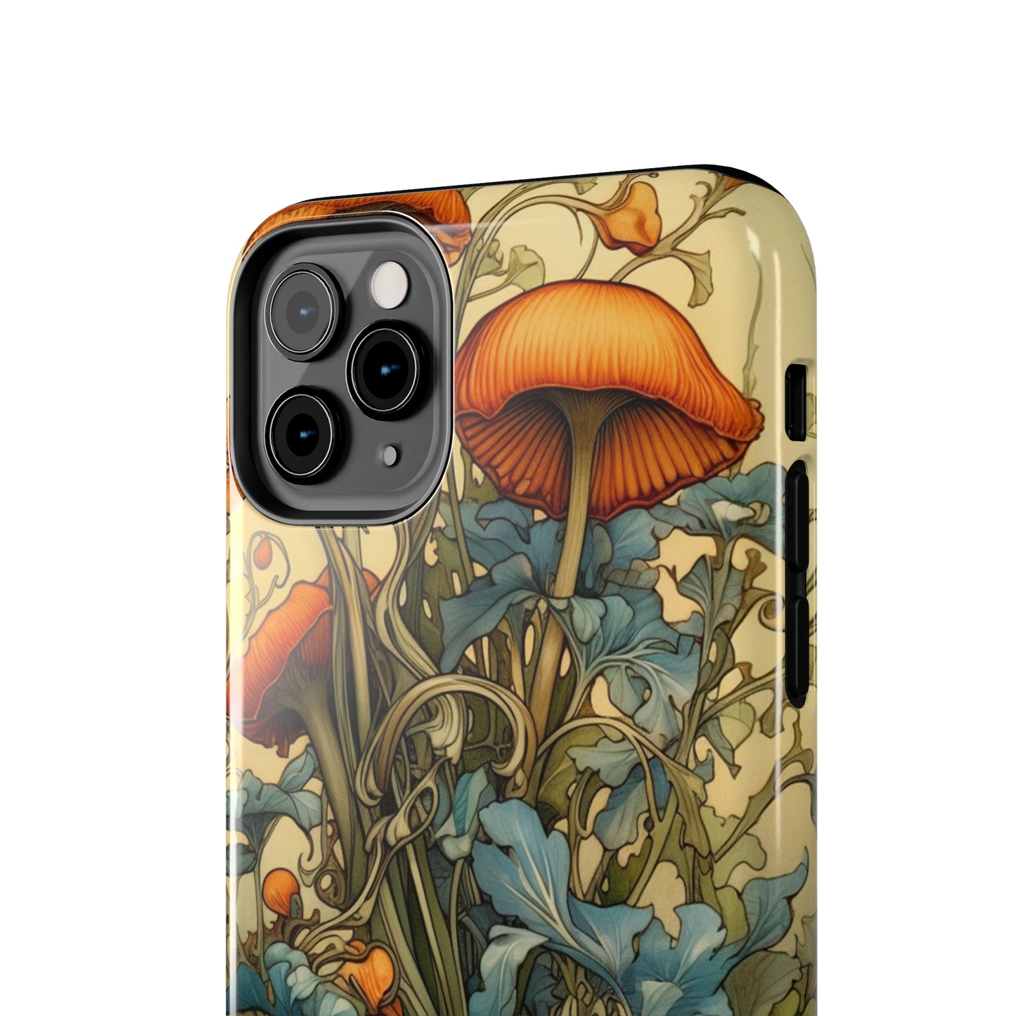 Vintage Mushroom iPhone Case Floral Aesthetic Art Nouveau Retro Phone Tough Case iPhone 14 Plus 13 12 7 8 SE Hippie Boho Style