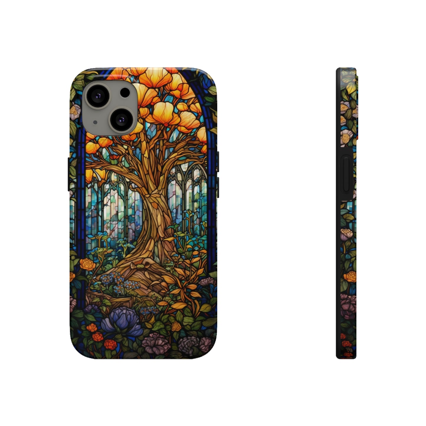 Tree of Life Stained Glass Style iPhone Tough Case | Embrace Nature's Harmony with Durable Elegance