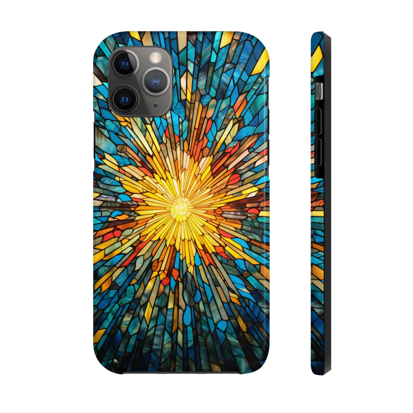 Stained Glass Sunburst Magic | Tough iPhone Case | Embrace Vibrant Style and Reliable Protection