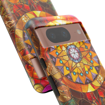 Cosmic Stained Glass Mandala Phone Case