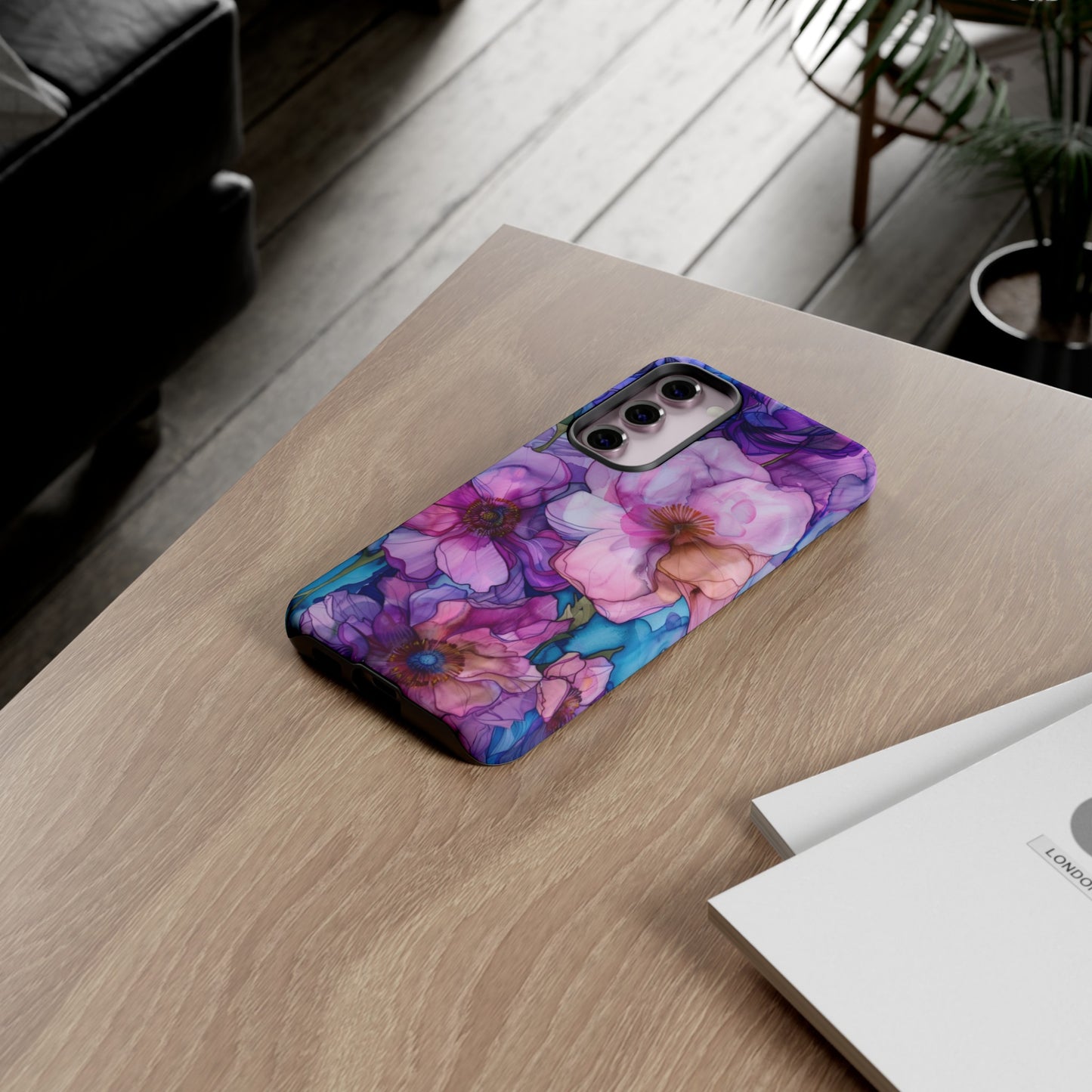 Purple Flower Stained Glass Phone Case