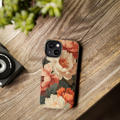 Vintage Floral Aesthetic Phone Tough Case Antique Print for iPhone 14 11 Pro 12 13 XR XS X 7+ 8 Boho Nature Flowers Cottage Core