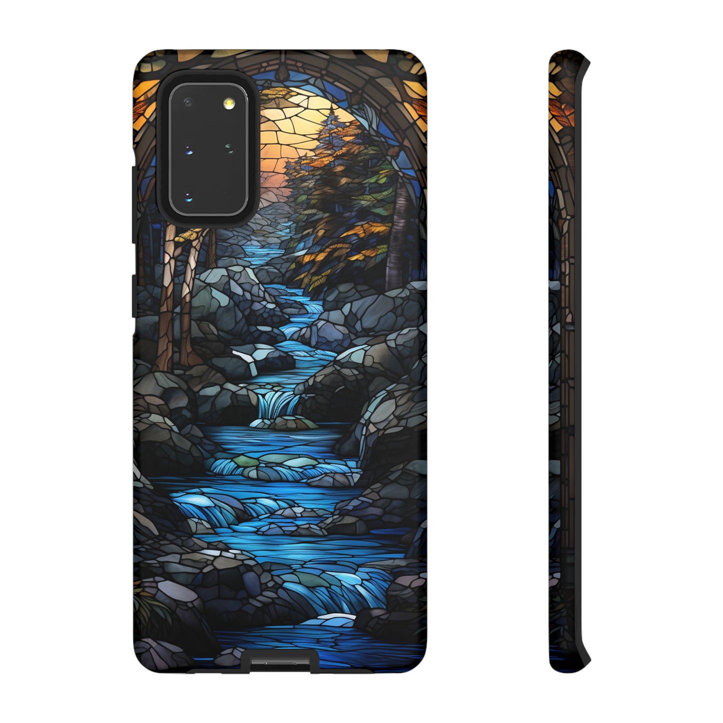 Stained Glass Stone Bridge and River Art Phone Case