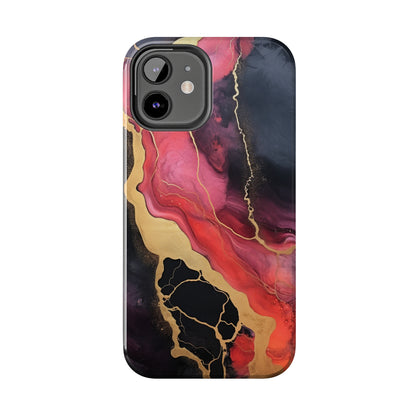 Marbled Dark Lava flow Phone Case | Embrace the Mesmerizing Multicolor Art