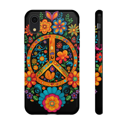 Peace Sign Embroidery Floral Hippie Style Phone Case