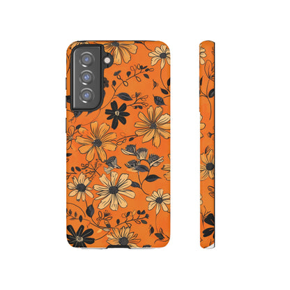 Orange Floral Phone Case Cute Summer Flower Aesthetic