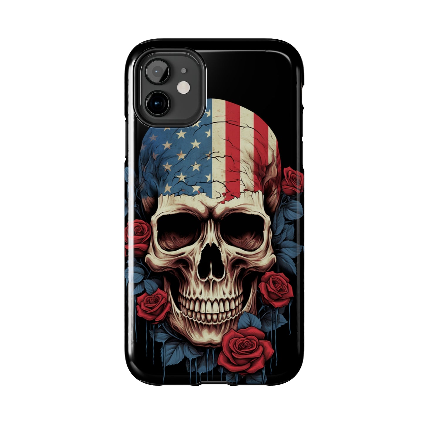 American Pride with an Edgy Spin: Skull USA Flag iPhone Case – Modern Protection Meets Patriotic Design