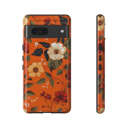 Orange Floral Phone Tough Case