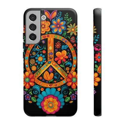 Peace Sign Embroidery Floral Hippie Style Phone Case