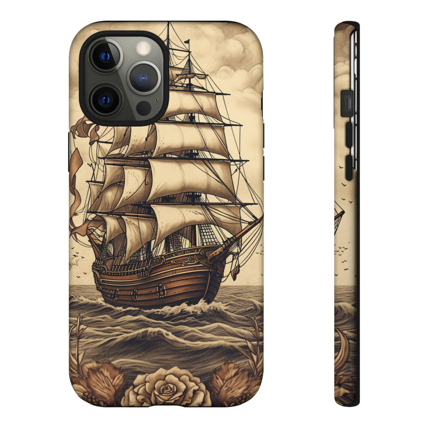 Vintage Tattoo Style Pirate Ship Phone Case