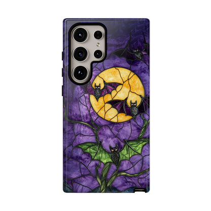 Full Moon Stained Glass Style Halloween Bats Phone Case