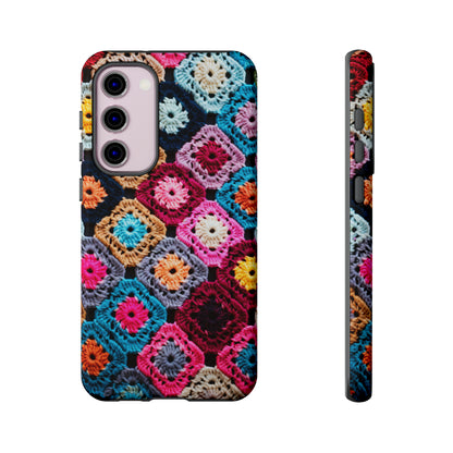 Vintage Floral Crochet Blanket Knit Look Phone Case