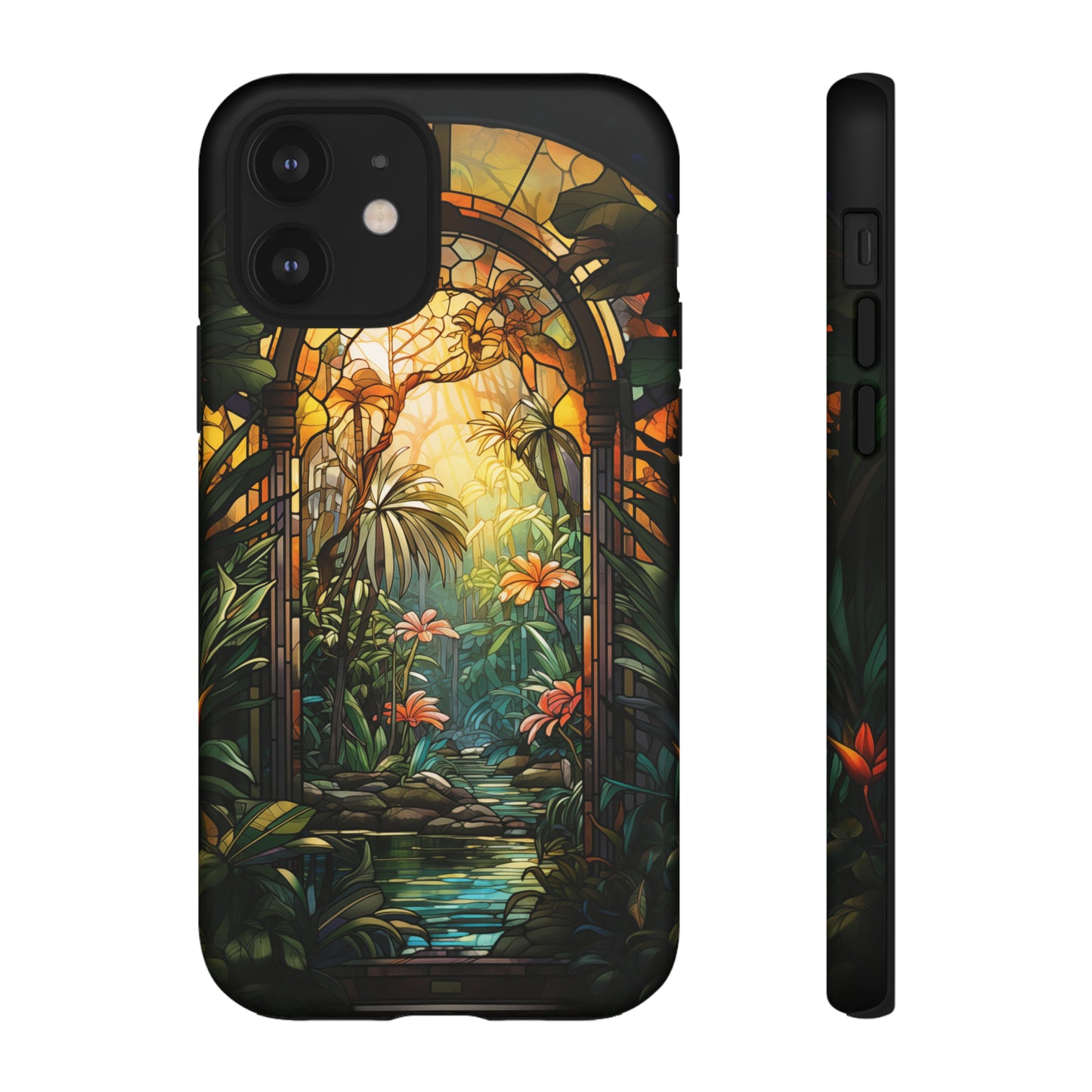 Stained Glass Phone Case Floral Aesthetic Art Nouveau Style