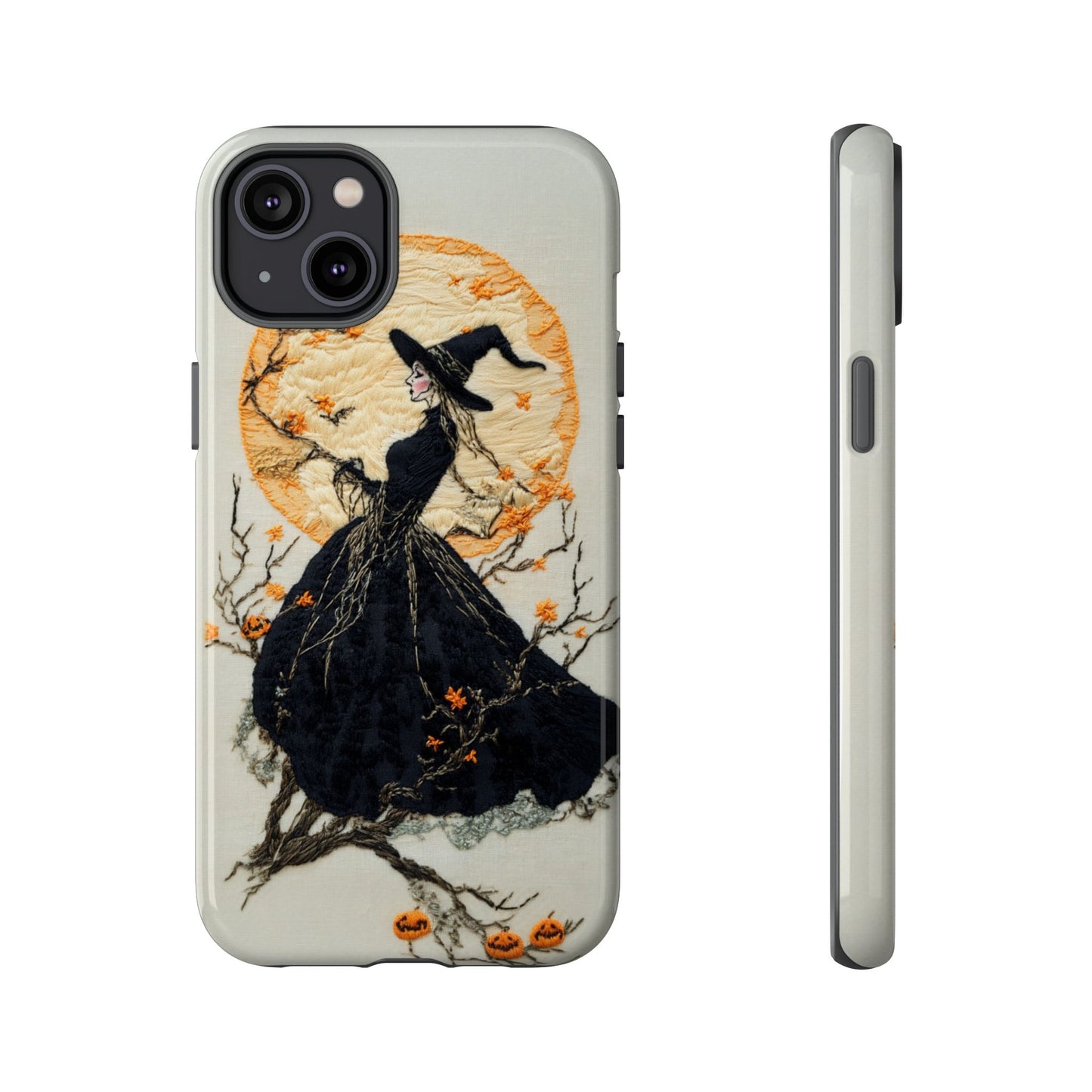 Halloween Witch Autumn iPhone Case, Embroidered Style