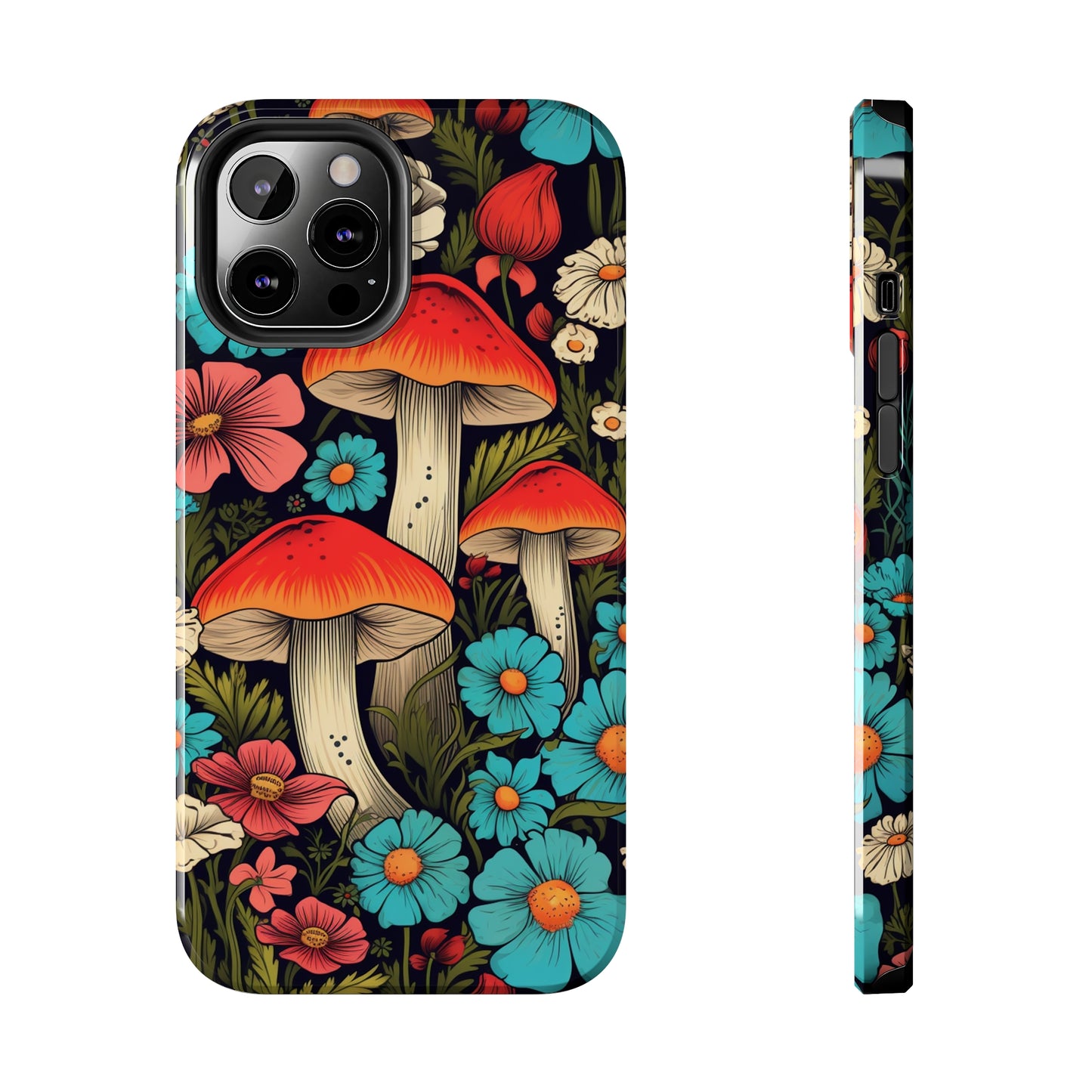 Psychedelic Retro Mushrooms iPhone case | Dive into Vintage Vibes